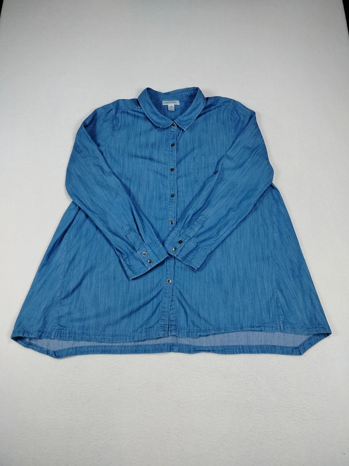 Motherhood Maternity Top Womens XL Blue Long Sleeve Pregnancy Blouse Stretchy - Image 1 of 4