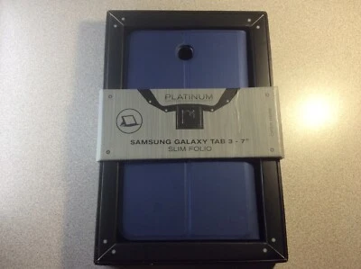 New Samsung Galaxy Tab 3 - 7 Slim Folio Protective Case by Platinum.  Navy Blue - Image 1 of 4