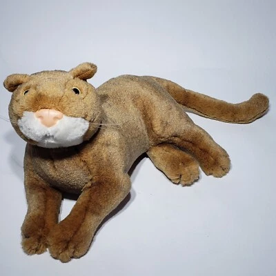 Juguete de peluche de 10" lince león de montaña puma marrón con huellas sonoras Foto 1 de 4