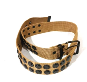 Braun Khaki Canvas Gürtel mit Bronze Ton Metall Nieten 26-31" - Bild 1 von 4