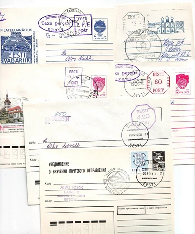 Estonia Estland 1991/1992 Provis Entwertungen+Soviet covers Part 1 Cover