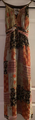 Maxi Vestido Vintage Sheri Martin Nueva York Floral Patchwork Talla 8P Petite Boho Foto 1 de 4