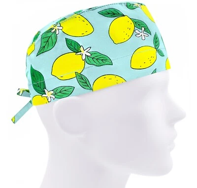 Scrub cap men, surgical hat, nurse cap, scrub hats, doctor caps lemon - Image 1 of 3