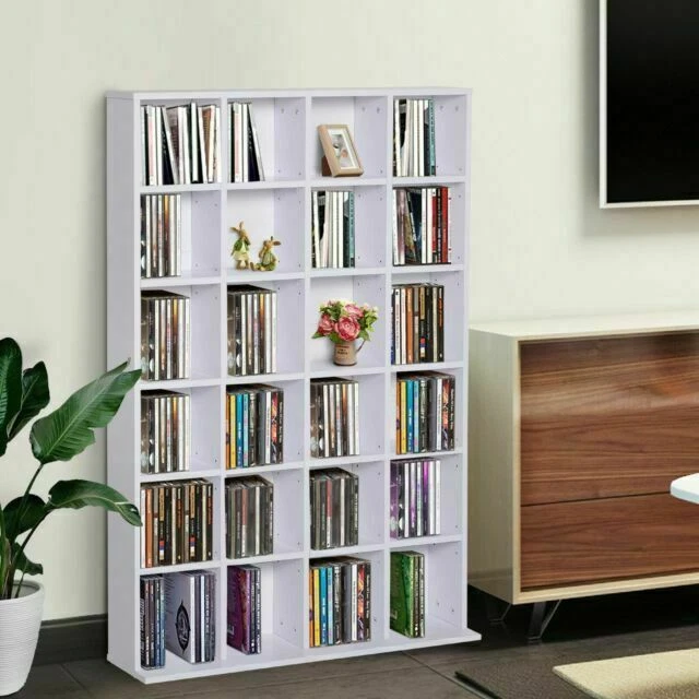 Homcom 831-040WT 480 CD/312 DVD Storage Shelf Rack