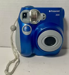 Polaroid 300 Instax Mini Instant Film Camera Blue W/Wrist Strap “For Parts Only” - Picture 1 of 6