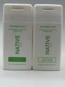 2 pezzi shampoo e balsamo volumizzante nativo cetriolo e menta da viaggio taglia 3 fl oz - Foto 1 di 2