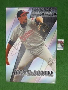 JACK McDOWELL CLEVELAND INDIANS FIRMATO con 93 AL CY 24x36 FOAM BOARD FOTO JSA COA - Foto 1 di 6