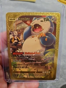Snorlax Gold Foil Fan Art Vinyl Textured Collector Pokemon Card - Picture 1 of 5