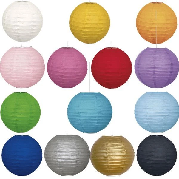 Papier Laterne Party Deko einfarbig bunt Geburtstag Hochzeit Papierlaterne Set - Bild 1 von 1