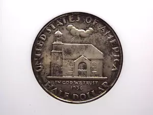 1936 Commemorative *DELAWARE* Half Dollar 50c NGC MS63 #008 Old FATTY Holder BU - Picture 1 of 5