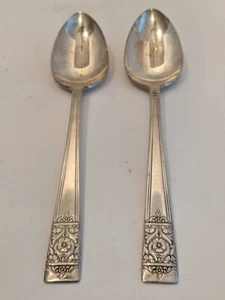 2 National Silver Co King Edward Silver Inauguration Tablespoon (Serving Spoon) - Picture 1 of 7