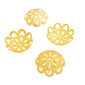 Perlenkappen aus Metall 12 mm Farbe Gold 100 Spacer Perlen nenad-design AN438 - Bild 1 von 6