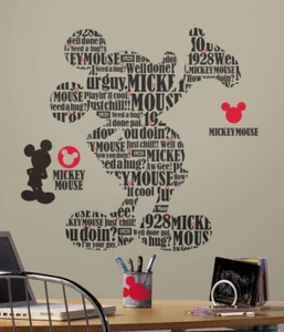 Mickey Mouse Disney Peel & Stick Wall Decal Roomates reusable NEW - Picture 1 of 7