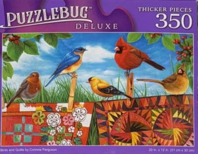 350 Pieces Jigsaw Puzzle Birds & Quilts 20 X 12 Puzzlebug Deluxe - Image 1 of 2