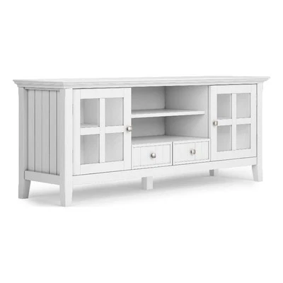 Acadian SOLID WOOD 60" WD Rustic TV Media Stand in White For TVs upto 65 inches - Image 1 of 4