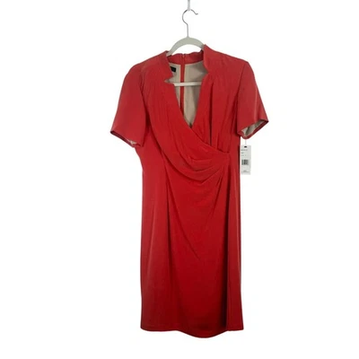 Vestido envolvente sintético de seda excedente guayaba coral Lafayette 148 New York carrera para mujer 6 Foto 1 de 4