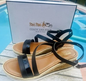 Coach and Four Wedge Sandals Women’s Size 9.5~NEW - Picture 1 of 11