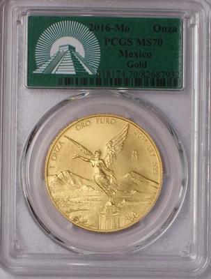 2016-Mo Mexico 1 oz. Gold Onza  PCGS MS70. Low Mintage. - Image 1 of 2