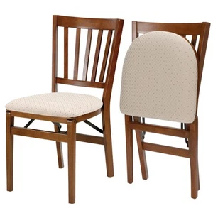 Stakmore School House Folding Chair Finish Set of 2 Fruitwood 8.25D x 17W x 3... - Picture 1 of 6