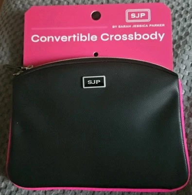 SJP by Sarah Jessica Parker Convertible Crossbody Strap Bag Black Pink Candy - Image 1 of 3