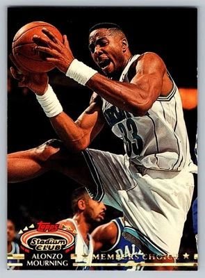 1992-93 Topps Stadium Club Member's Choice #209 Alonzo Mourning RC Hornets Foto 1 de 2