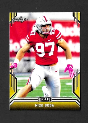2019 LEAF DRAFT GOLD # 59 NICK BOSA OHIO STATE BUCKEYES NCAA EX-MT - Image 1 of 2