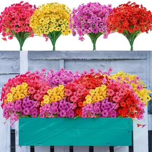 20 Bundles Artificial Flowers for Outdoors Decorations, Fake Flowers Faux Pla... - Picture 1 of 6