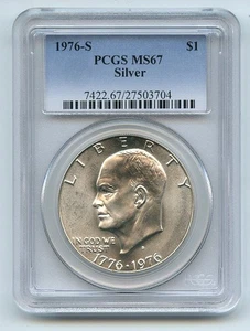 1976 S $1 Silver Ike Eisenhower Dollar PCGS MS67 - Picture 1 of 1