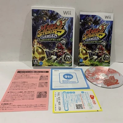 Mario Strikers Charged (Nintendo Wii, 2007) w/ Manual flyers Japan - Image 1 of 4