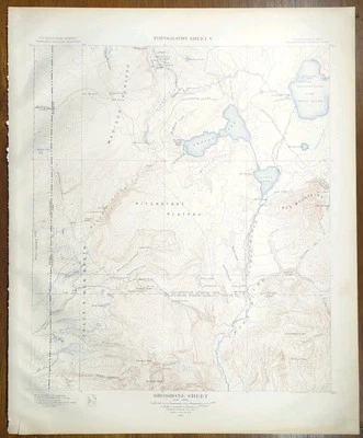 Vintage 1904 USGS Map YELLOWSTONE PARK WYOMING ~ Old Antique Original SHOSHONE - Image 1 of 4