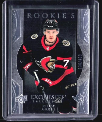 2023-24 Upper Deck Exquisite Rookies Ridly Greig #R11 /499 - Image 1 of 2