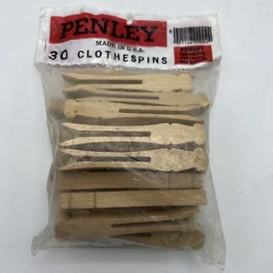 Penley wood clothespins flat bag of 30 clothes pins - Picture 1 of 1