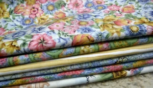 Fabric Lot- 6 FAT QUARTERS Kessler Concord Spring Garden Plants Flowers Seed Pks - Picture 1 of 9