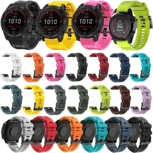 For Garmin Fenix 6X/6 Pro 3HR/5/5X 26Mm 22Mm Quick Fit Silicone Watch Band Strap - Picture 1 of 173