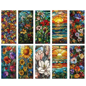3D Stained Glass Window Film Privacy Frosted Glass Film Static Cling Sticker Hot - Picture 1 of 31