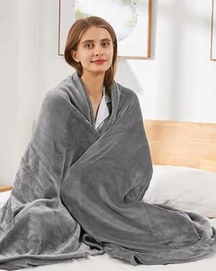 Heated Electric Throw Blanket 50" x 60" with 5 Heating Levels and Timer - Picture 1 of 7