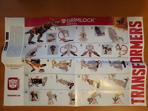 Transformers Age Of Extinction Leader Class Grimlock Instruction pamphlet - Picture 1 of 1