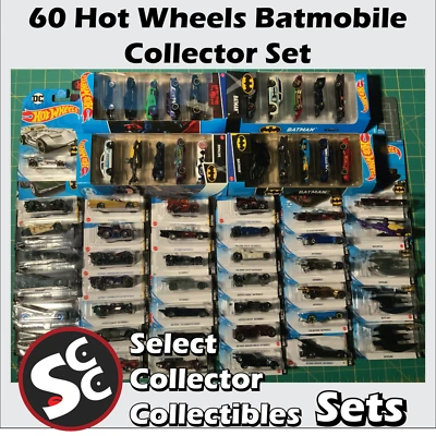 60 Batmobile Hot Wheels Collector Set Classic TV DC Batman Batwing Joker Quinn 1 - Image 1 of 4