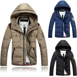 Mens Parka Padded Jackets Coats Winter Hooded Warm Sports Outwear Jackets Coats - Picture 1 of 10