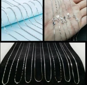 10 Stk Halsketten Echt 925 Silber Damen Kinder Schmuck Silberketten  ✔gestempelt - Bild 1 von 10