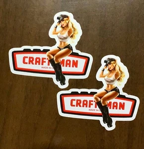 2-PACK CRAFTSMAN TOOLS BIKER HOT ROD MOTORCYCLES GUNS STICKERS - Picture 1 of 1