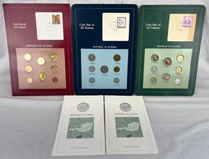 Coin Sets of All Nations Austria 3 Versions 23 Coins Euro Schilling Groschen - Picture 1 of 11
