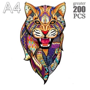 Creative - Size A4 "Tiger" Wooden Jigsaw Puzzle (approx. 200pcs) # BaoZi-08 - Picture 1 of 2