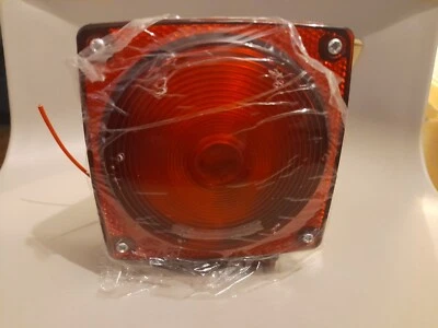 Boat Truck Trailer Submersible LED Square Under Set Tail Brake Lights Stud Mount - Image 1 of 4