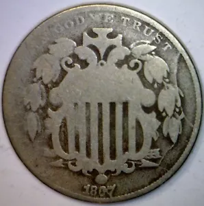 1867 ERROR LARGE Retained CUDS Shield Nickel Coin NICE 2 CUD Die Crack Errors NR - Picture 1 of 8