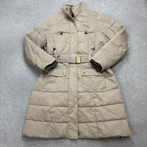 Barbour Jacket Womens Large Brown Hunting Country Canvas Puffer Down Lady* - Picture 1 of 12