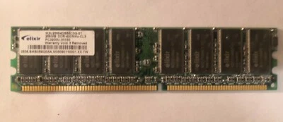 RAM DDR 256 MB PC-3200U non-ECC 400MHz CL3 Elixir M2U25664DS88C3G-5T - Immagine 1 di 2