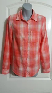 Women's Shirt Peach Attention Button Front Top XS S Small M Med L Large NEW $20 - Picture 1 of 3