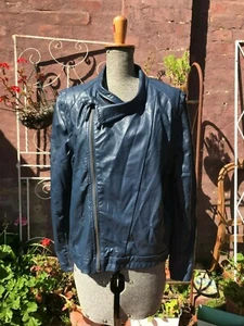 Desigual spain atypical navy convertible jacket vest faux leather EU 46 AU 18 - Picture 1 of 12