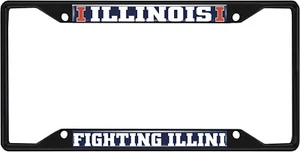 Illinois Fighting Illini Black Metal License Plate Frame Truck Car Auto - Picture 1 of 1
